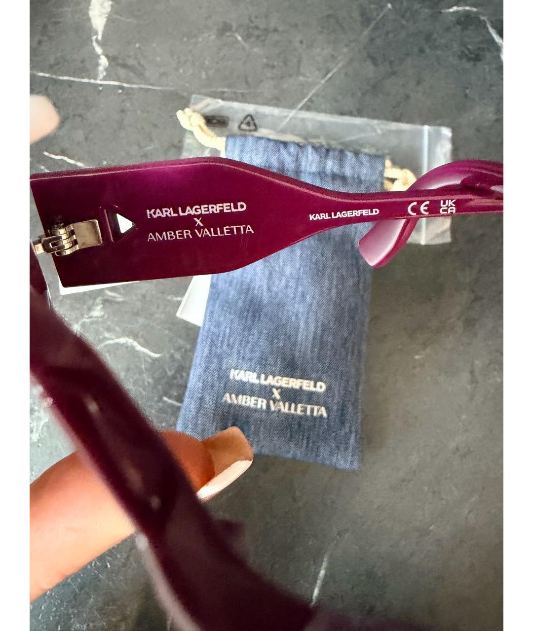 KARL LAGERFELD Фиолетовые пластиковые солнцезащитные очки, фото 3