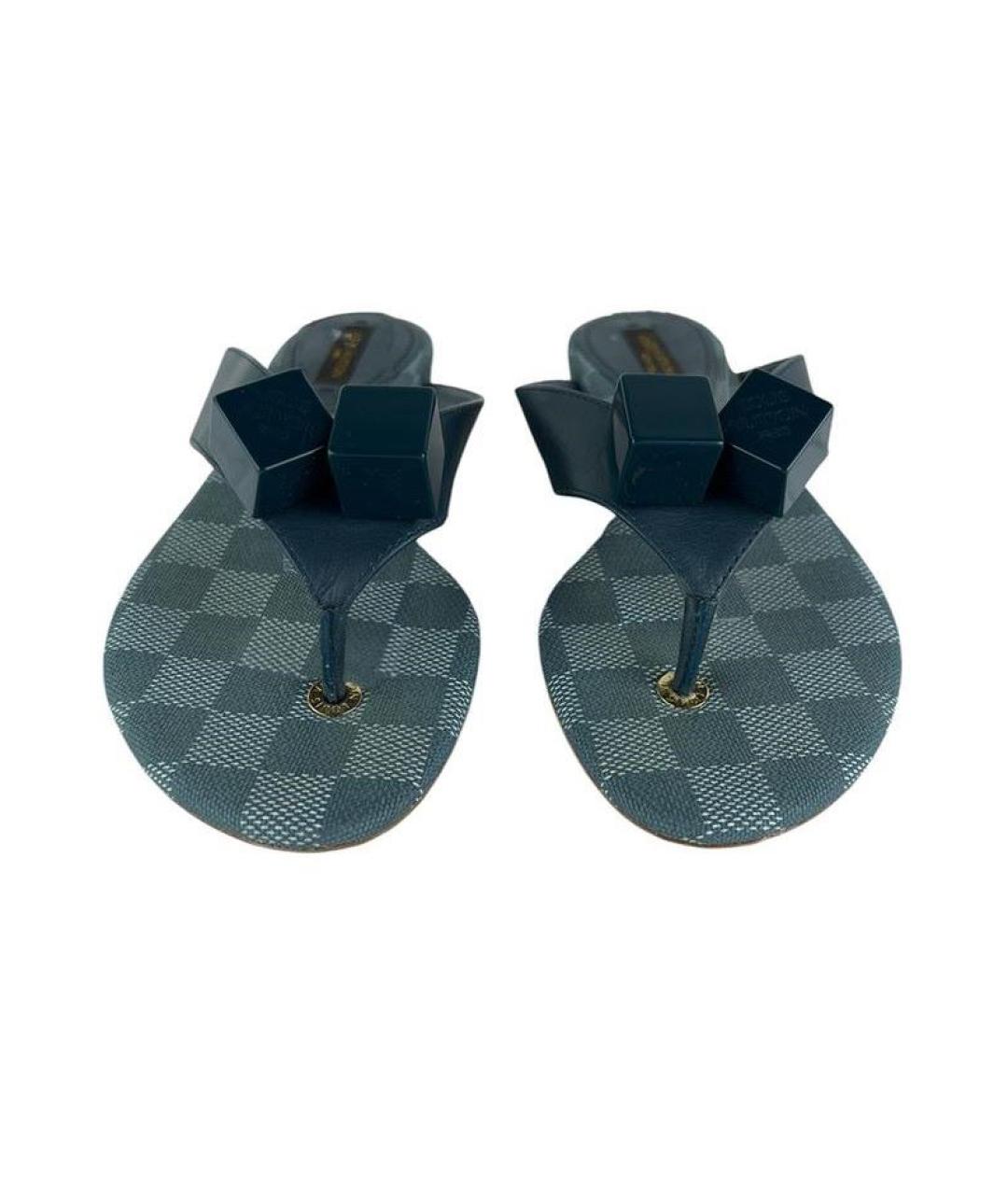 LOUIS VUITTON Черные кожаные шлепанцы, фото 3