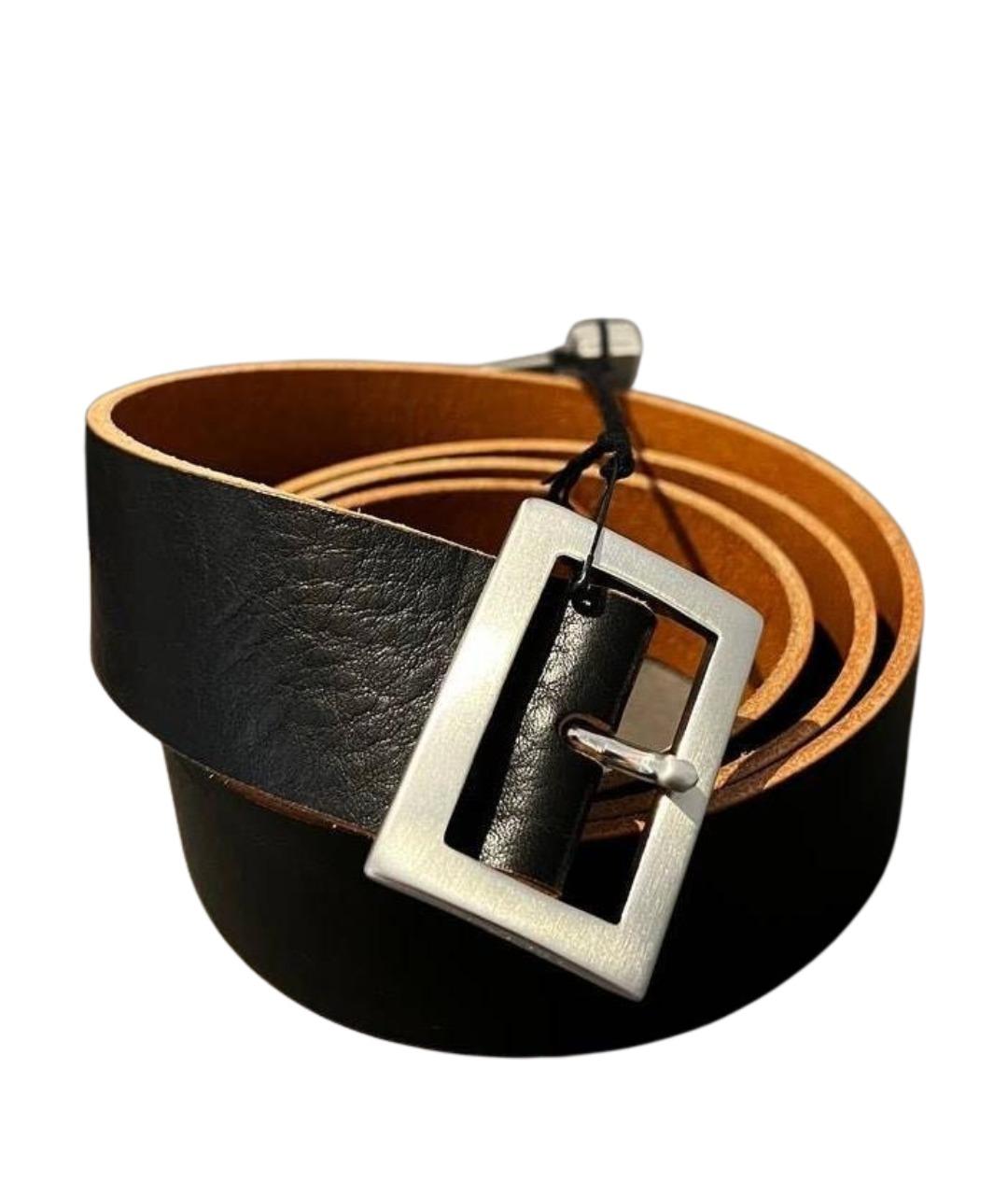 RICK OWENS Черный кожаный ремень, фото 1