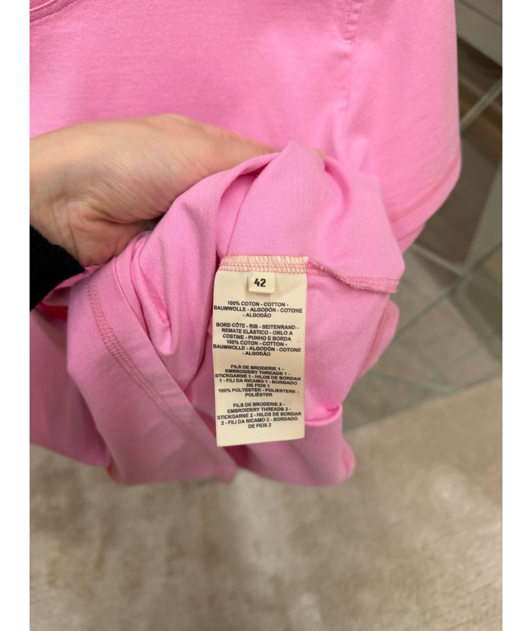 HERMES Розовая хлопковая футболка, фото 2