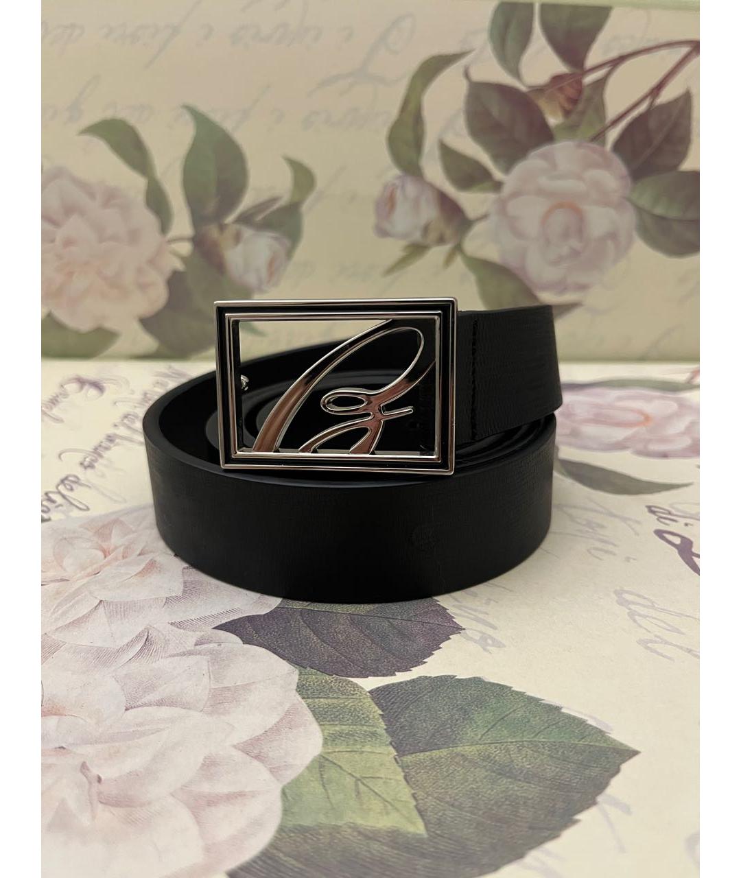 BRIONI Черный кожаный ремень, фото 5