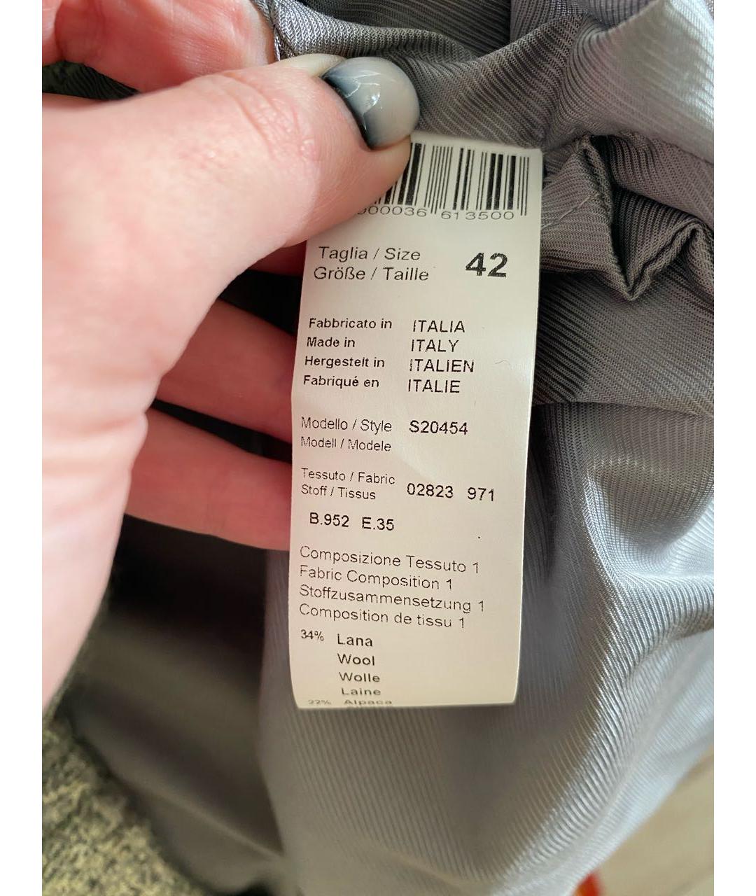 PESERICO Серое шерстяное пальто, фото 8