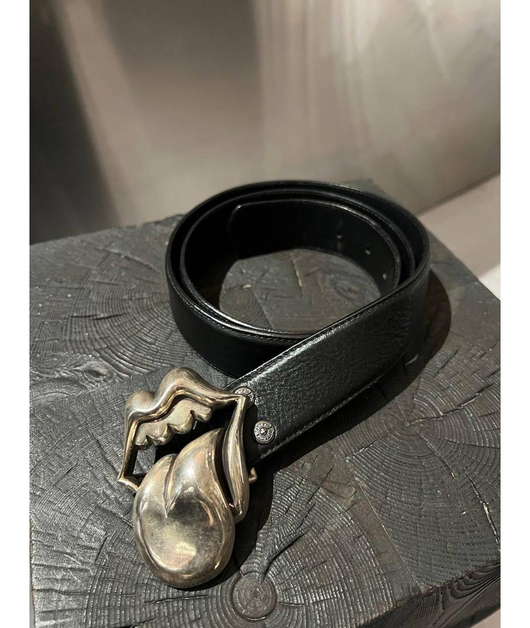 CHROME HEARTS Черный кожаный ремень, фото 3