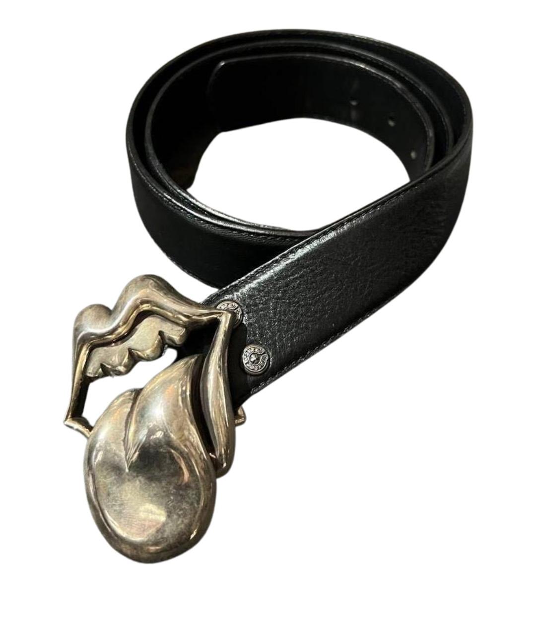 CHROME HEARTS Черный кожаный ремень, фото 1