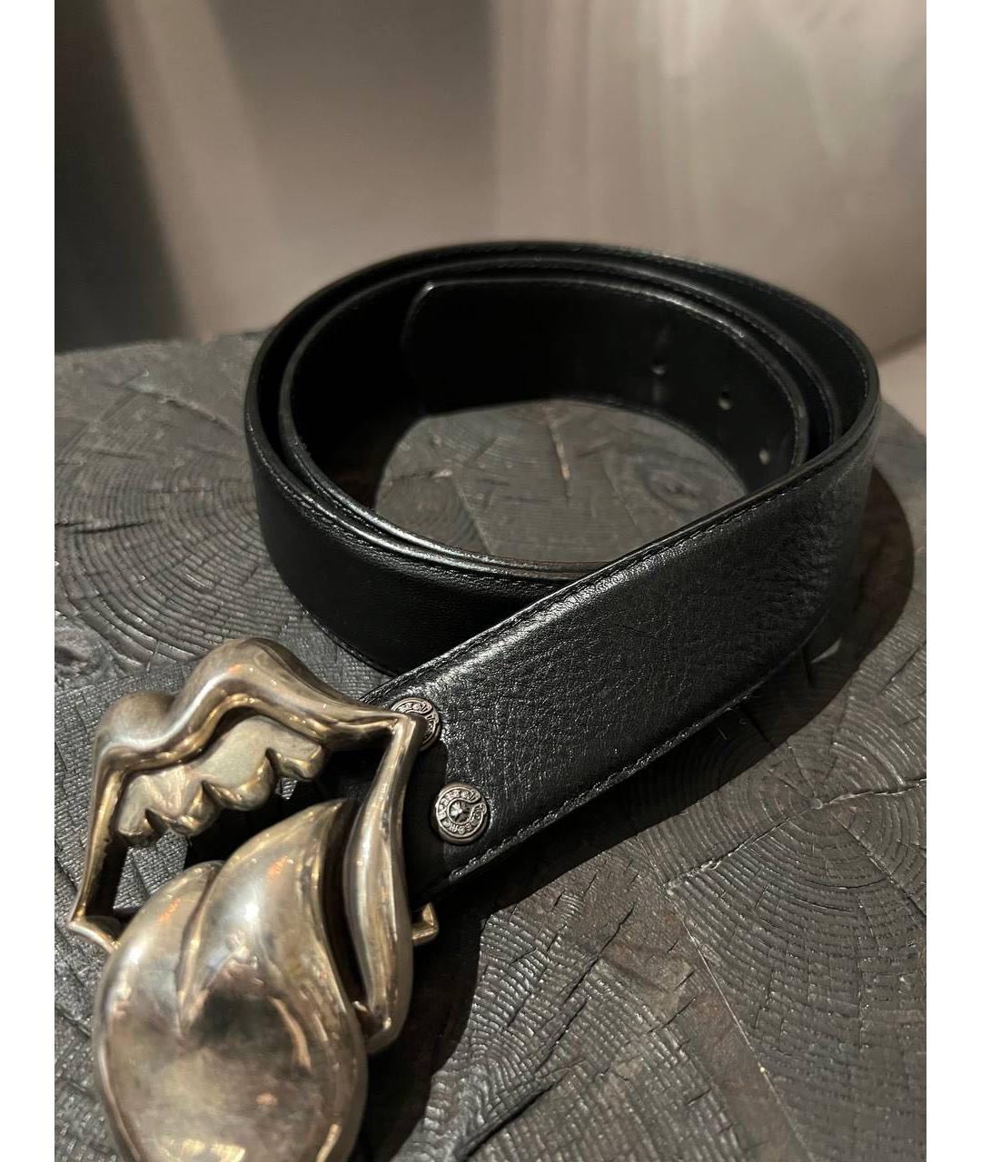 CHROME HEARTS Черный кожаный ремень, фото 2