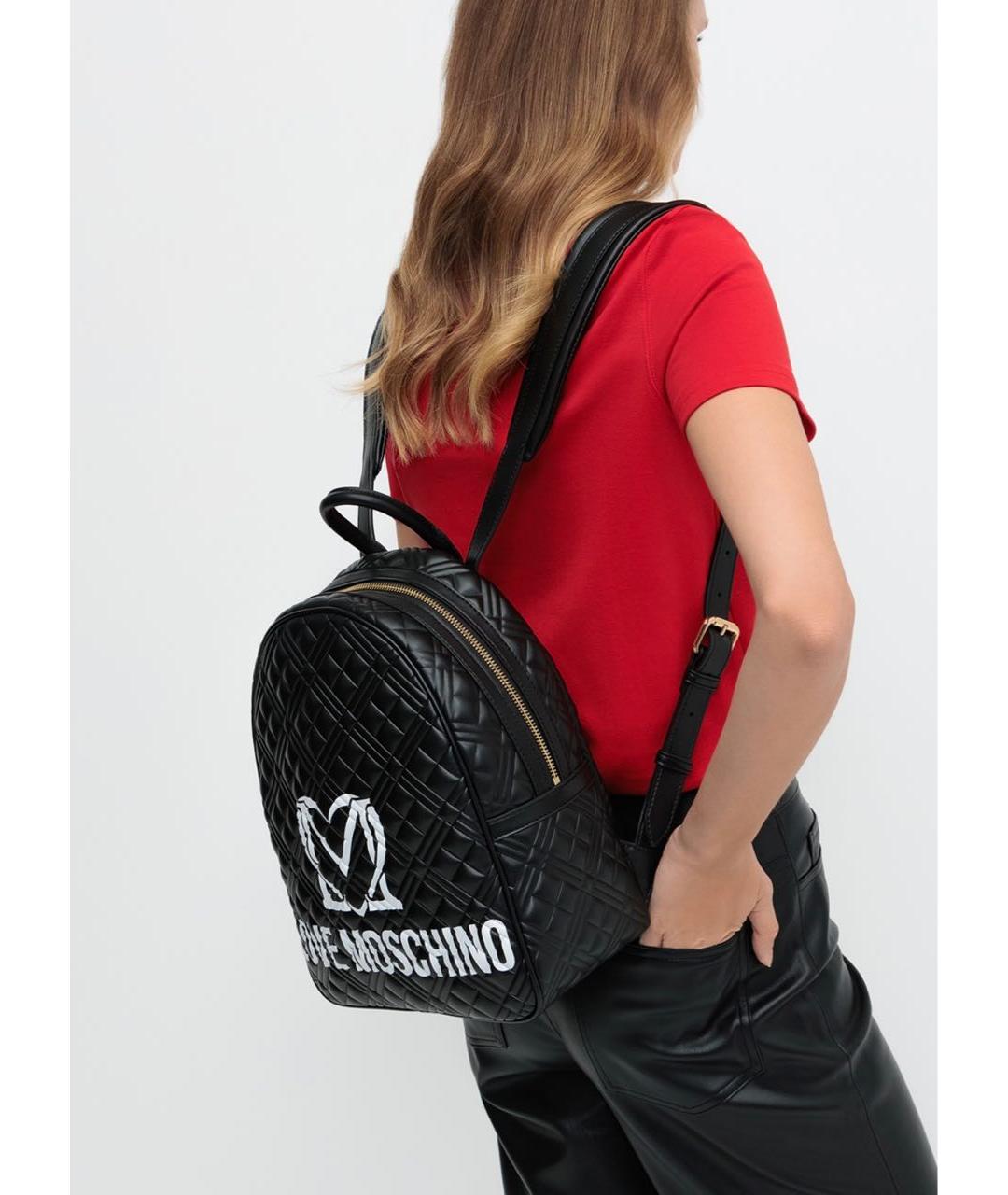 LOVE MOSCHINO Черный рюкзак из искусственной кожи, фото 3