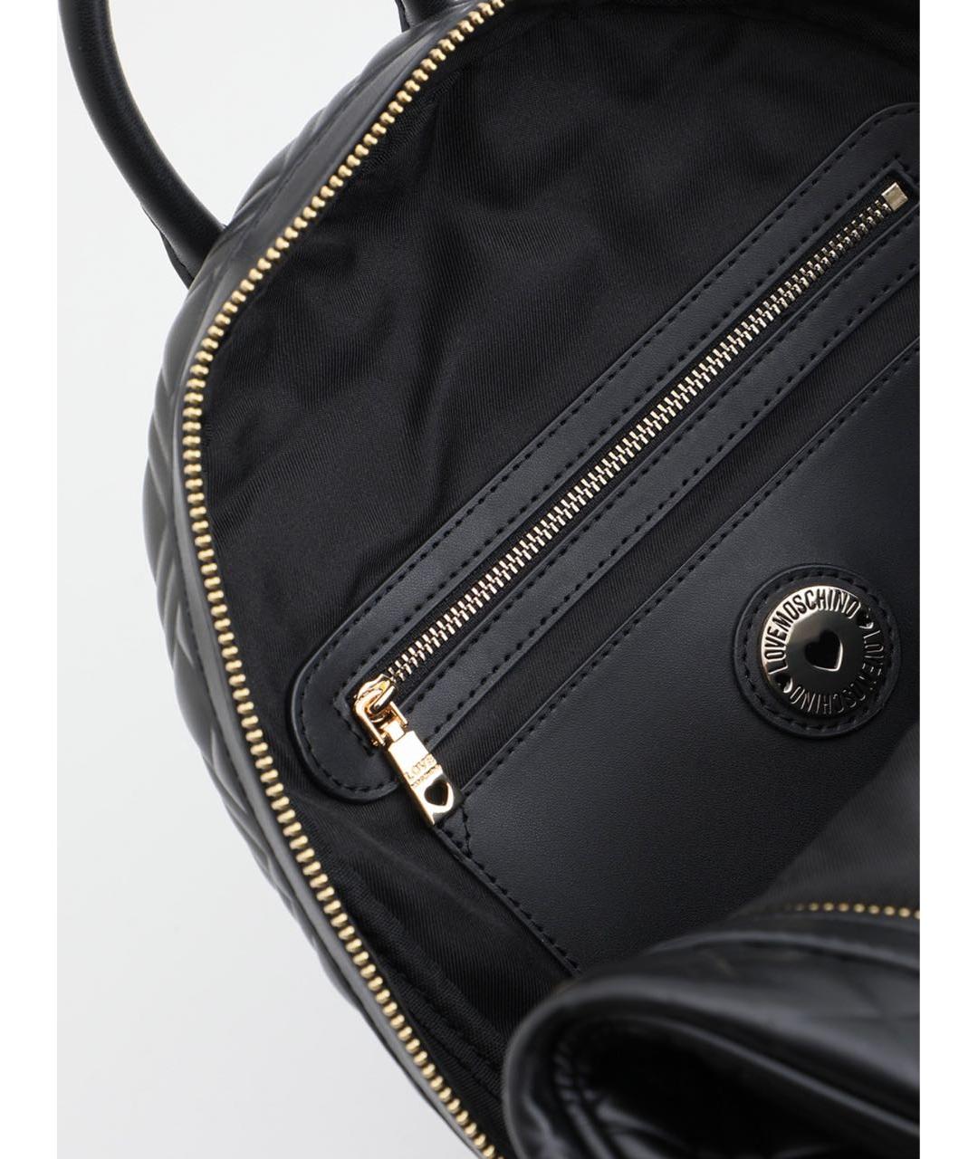 LOVE MOSCHINO Черный рюкзак из искусственной кожи, фото 4