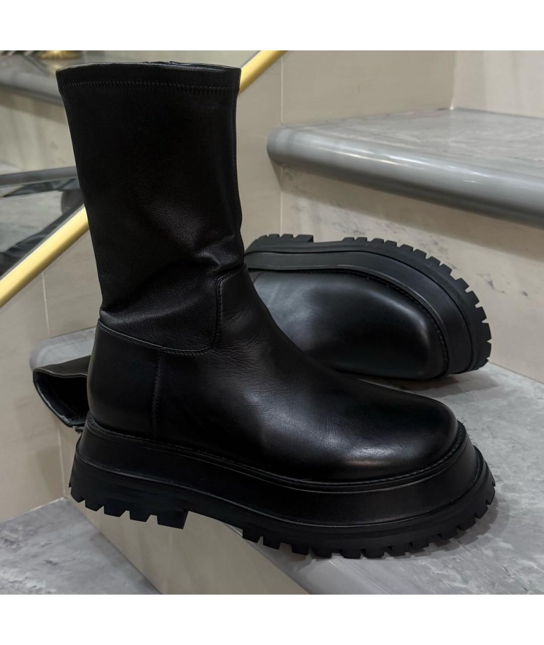 BURBERRY Черные кожаные ботинки, фото 5