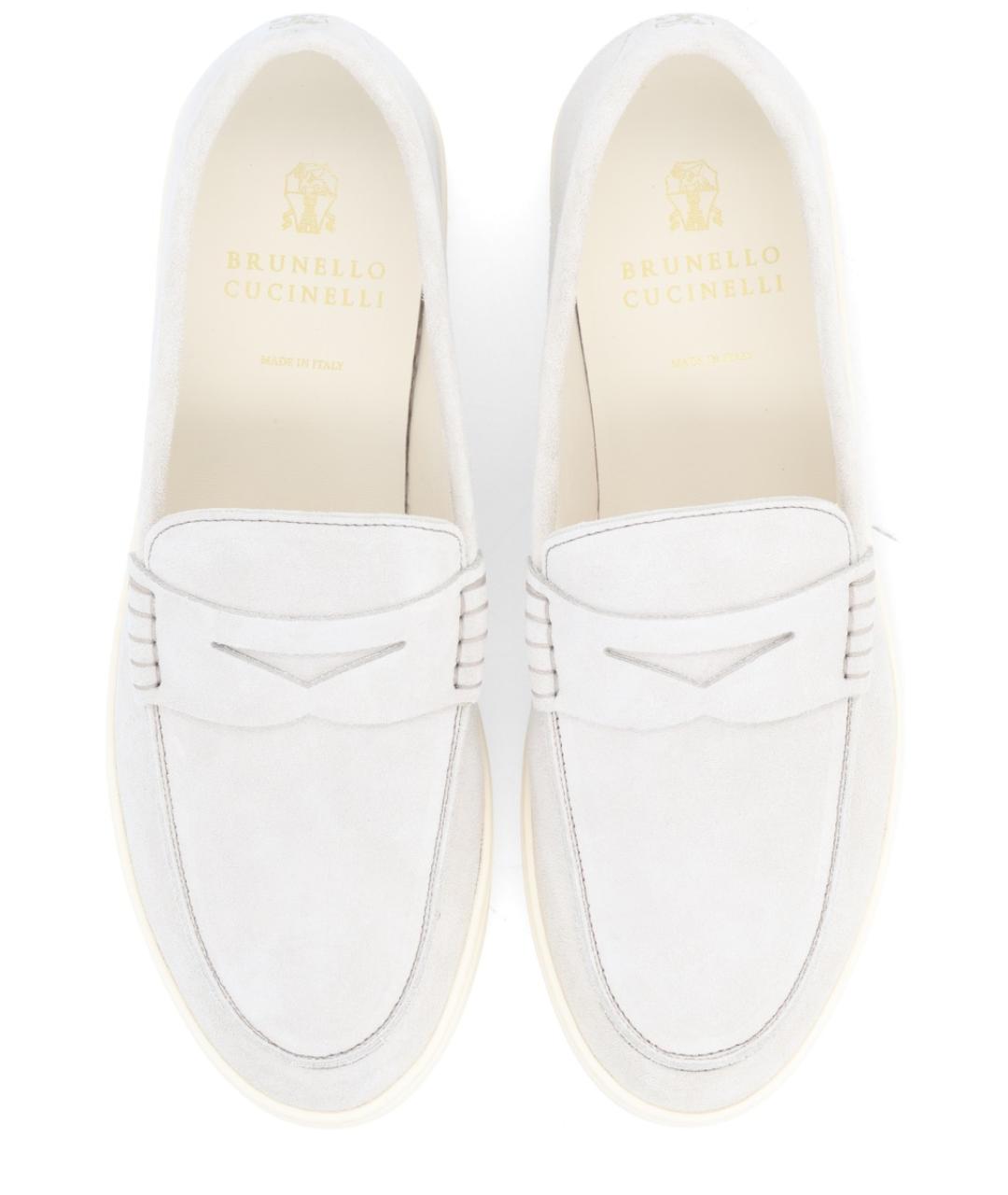 BRUNELLO CUCINELLI Серые замшевые лоферы, фото 5