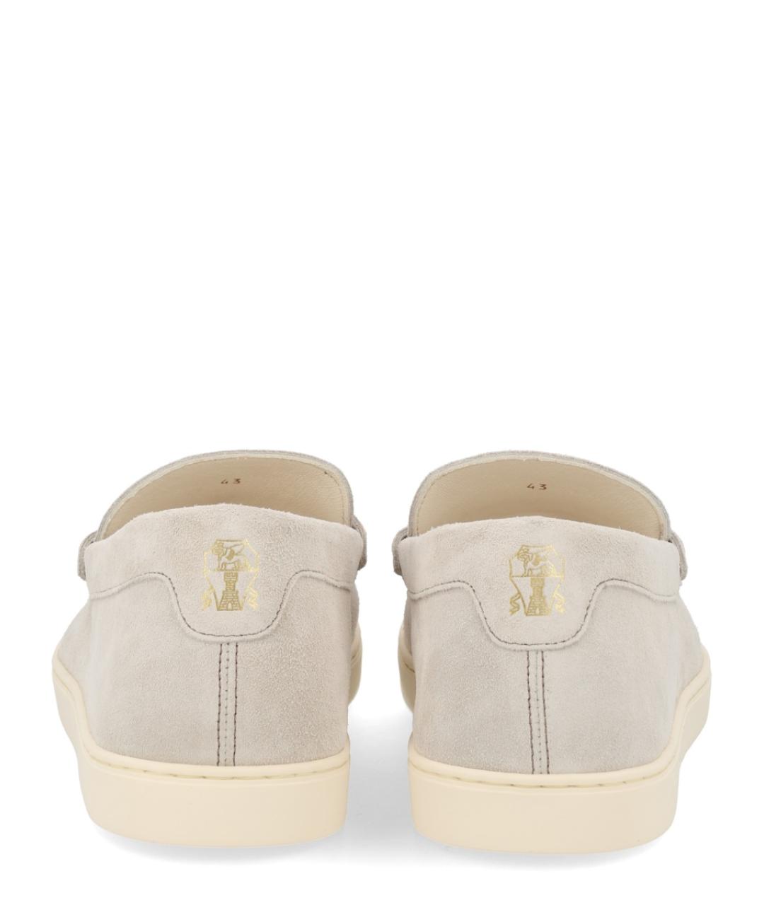 BRUNELLO CUCINELLI Серые замшевые лоферы, фото 4