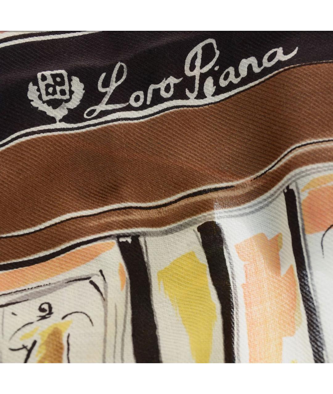 LORO PIANA Голубой кашемировый платок, фото 2