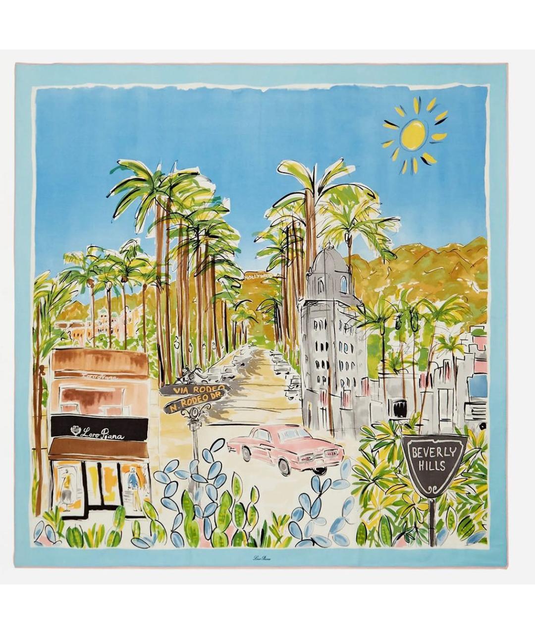 LORO PIANA Голубой кашемировый платок, фото 9