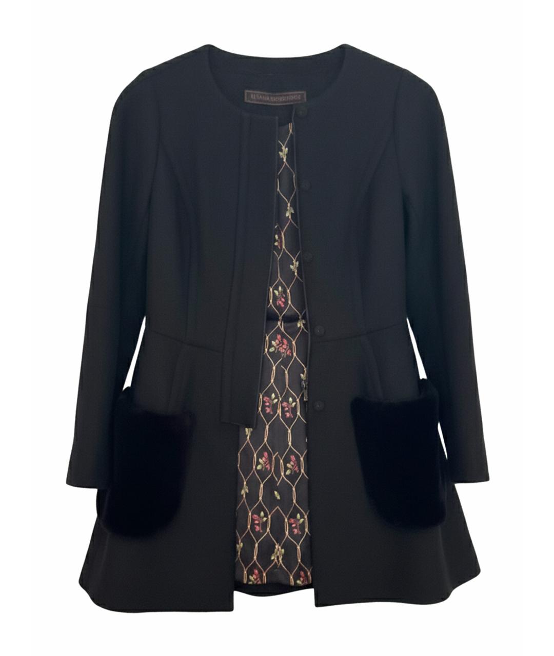 ULYANA SERGEENKO Черное шерстяное пальто, фото 1