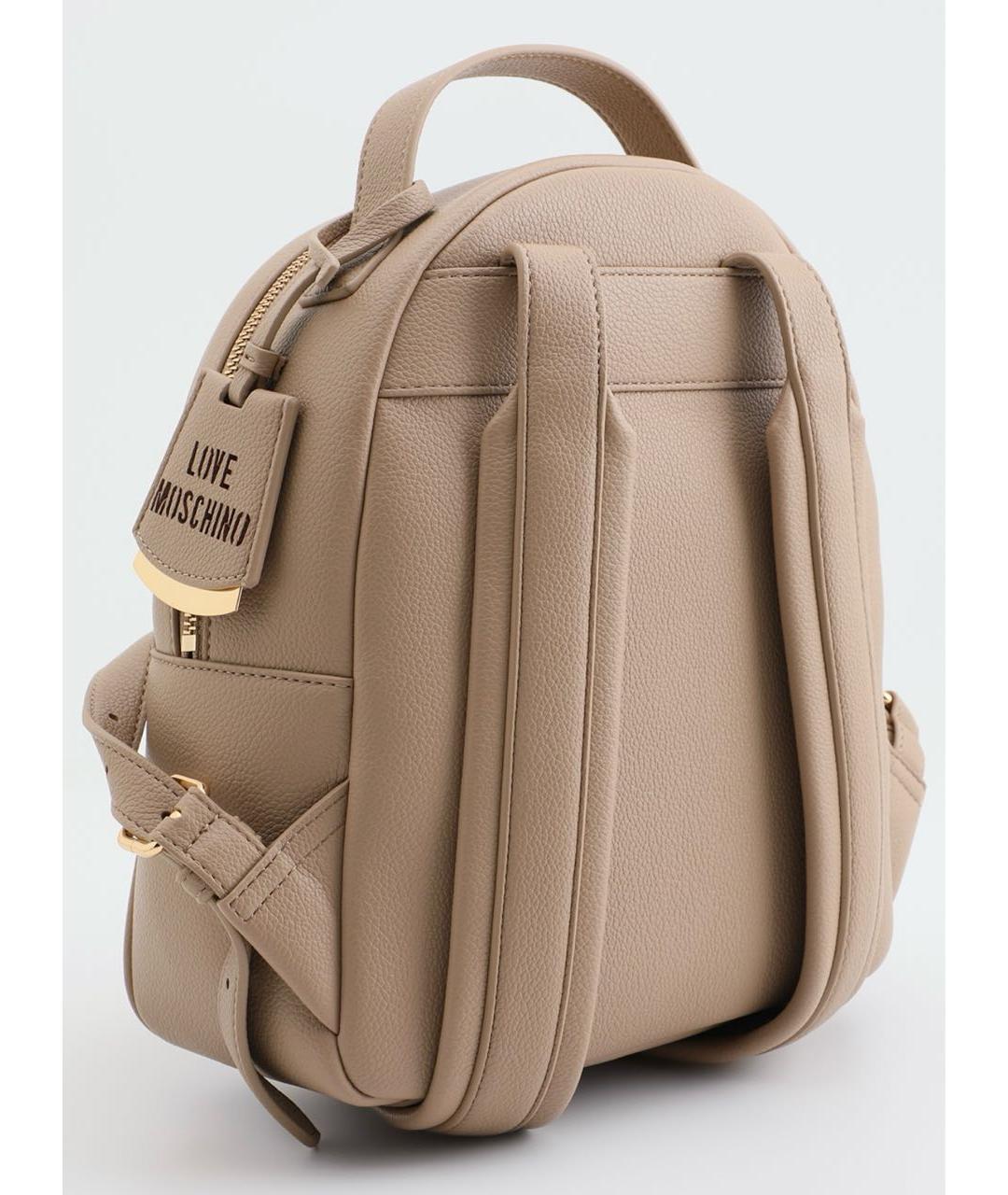 LOVE MOSCHINO Бежевый рюкзак из искусственной кожи, фото 2