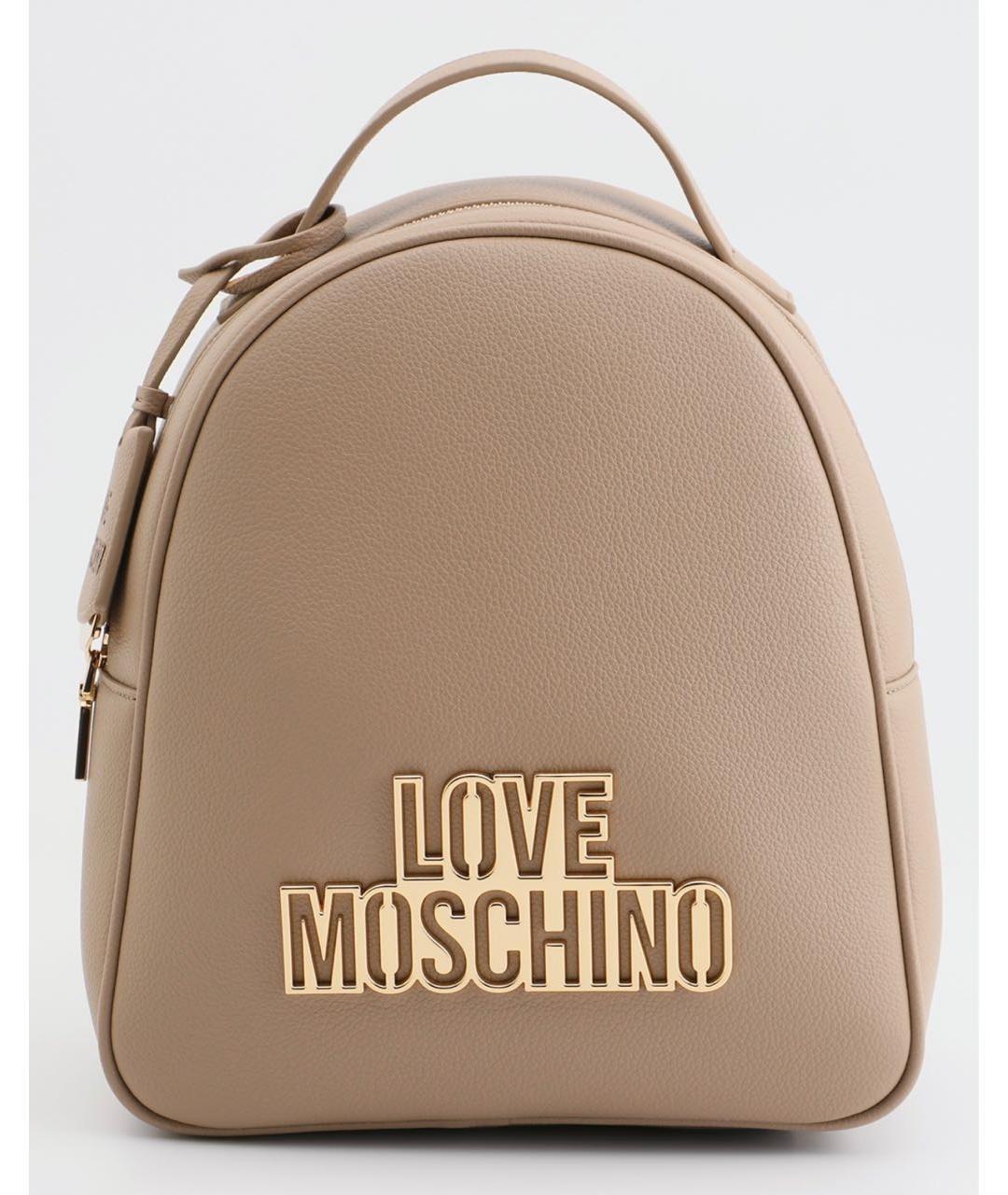 LOVE MOSCHINO Бежевый рюкзак из искусственной кожи, фото 1