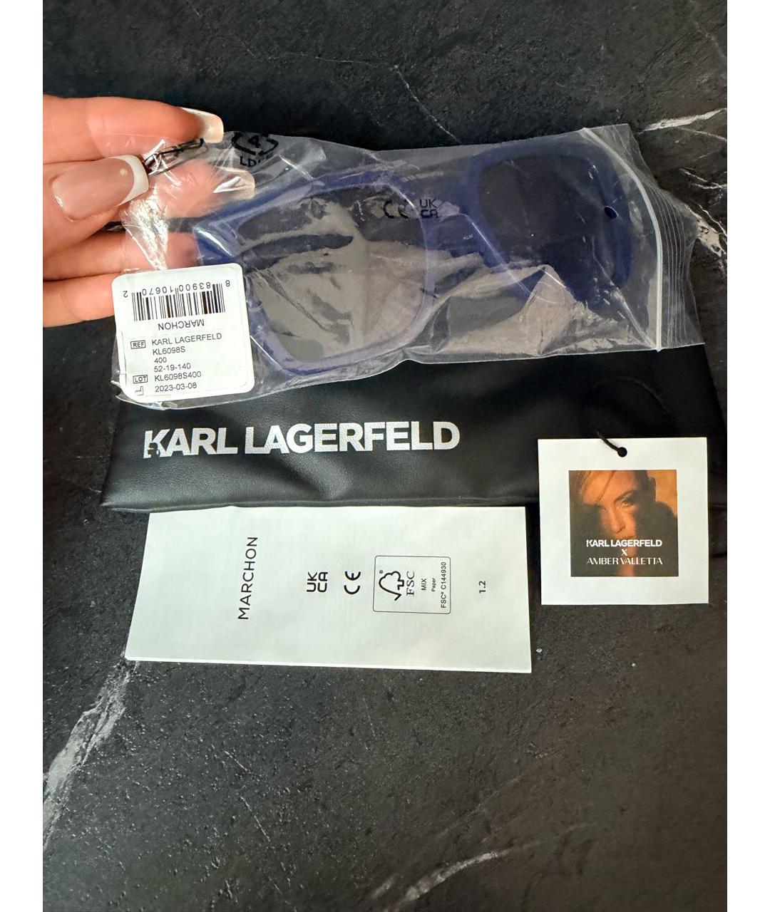 KARL LAGERFELD Синие пластиковые солнцезащитные очки, фото 4