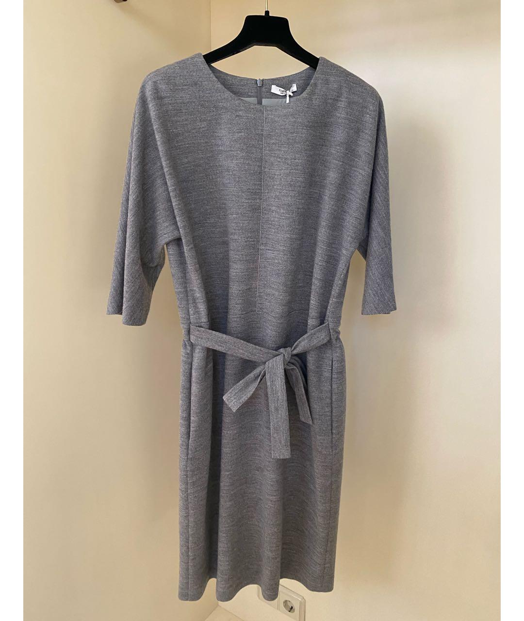 PESERICO Серое шерстяное повседневное платье, фото 3