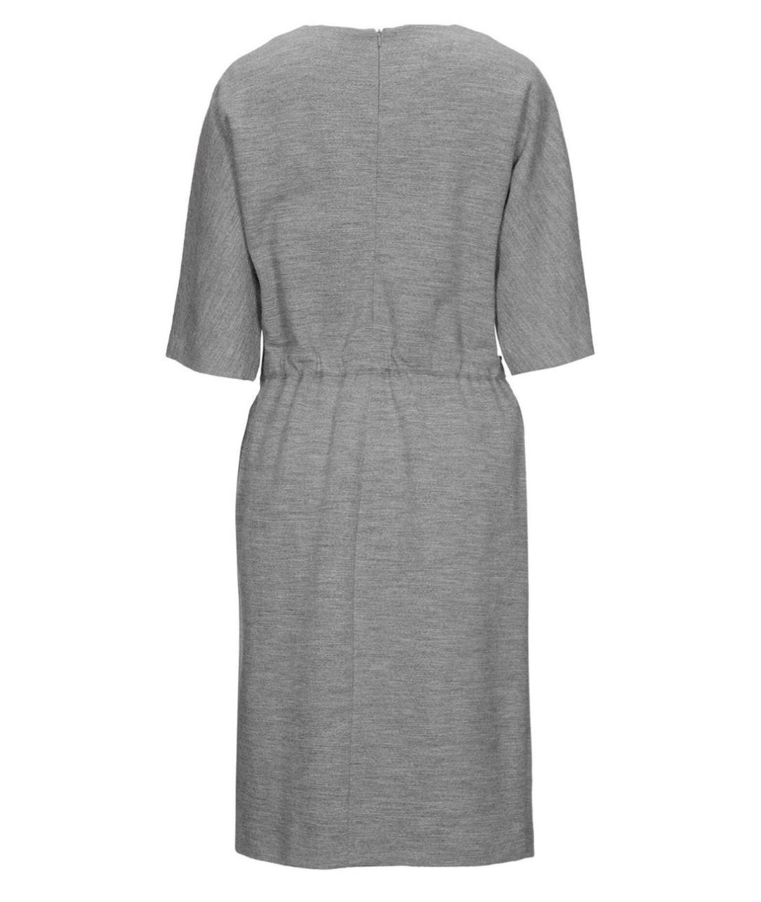 PESERICO Серое шерстяное повседневное платье, фото 2