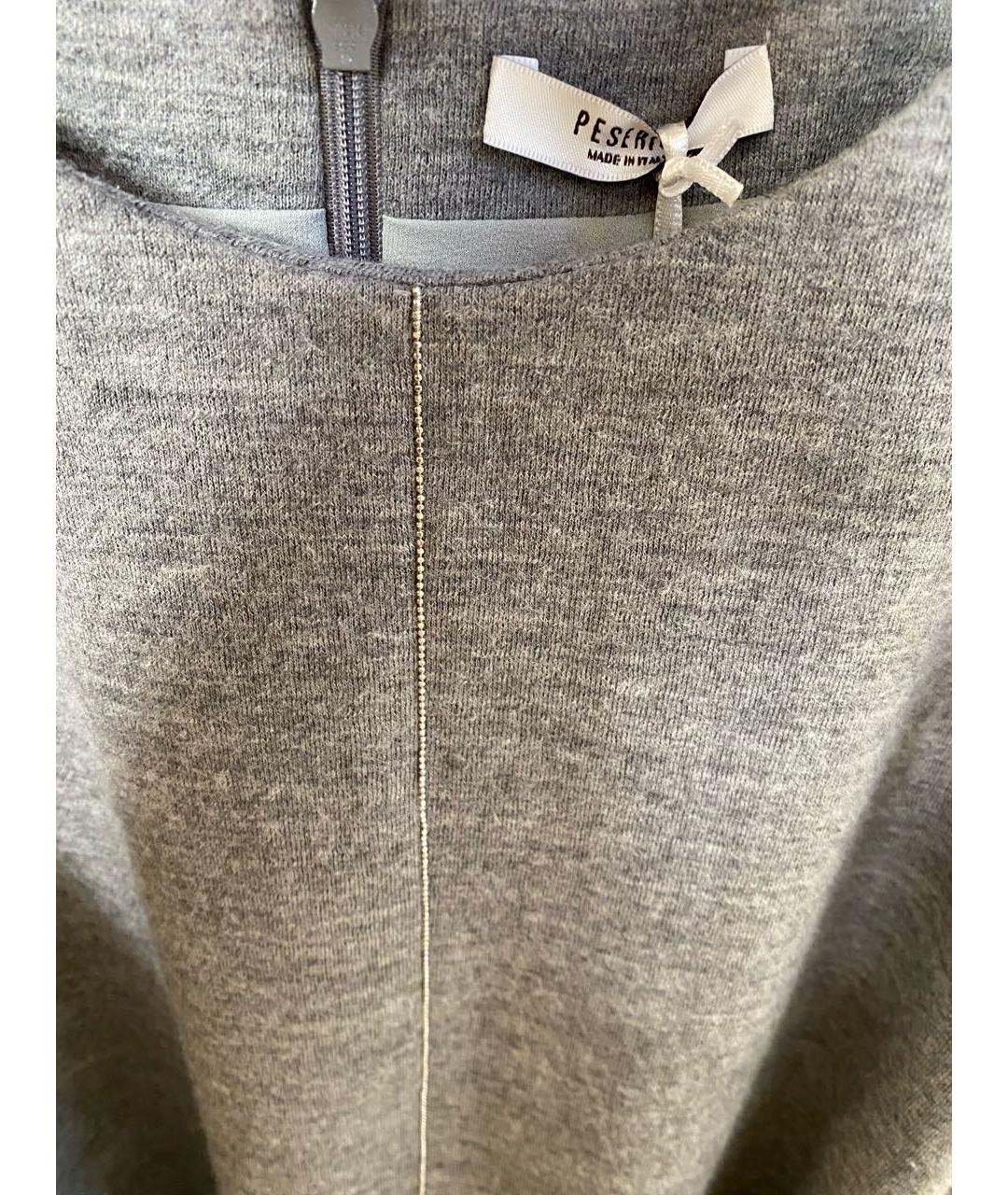 PESERICO Серое шерстяное повседневное платье, фото 7