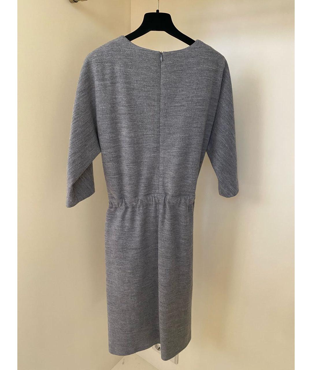 PESERICO Серое шерстяное повседневное платье, фото 5