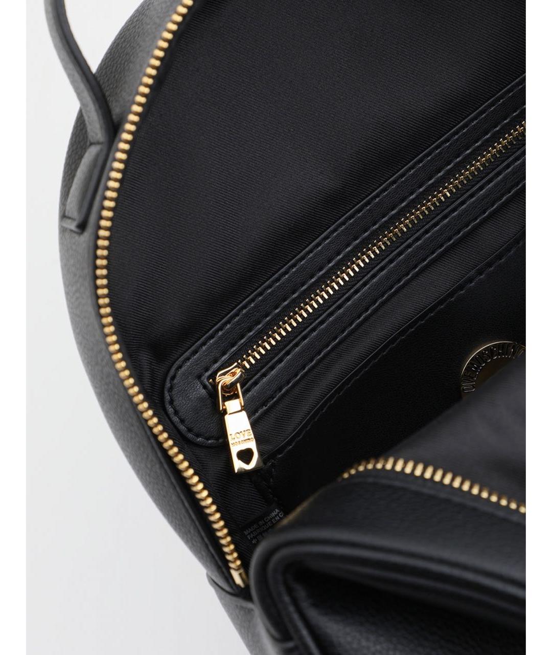 LOVE MOSCHINO Черный рюкзак из искусственной кожи, фото 3
