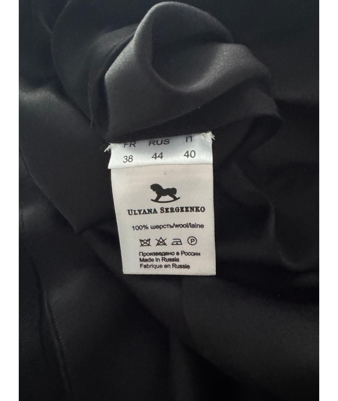 ULYANA SERGEENKO Черное шелковое повседневное платье, фото 4
