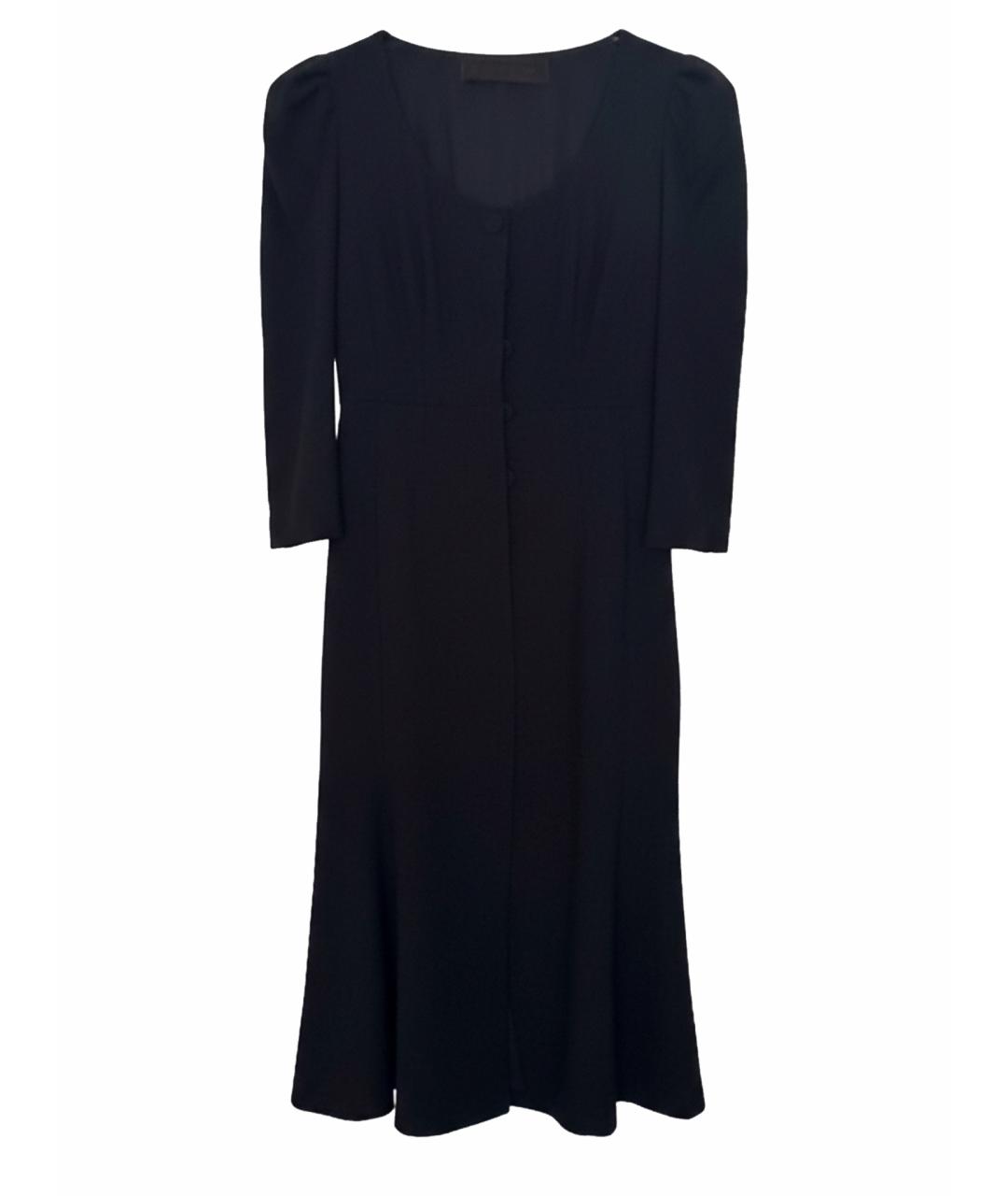 ULYANA SERGEENKO Черное шелковое повседневное платье, фото 1