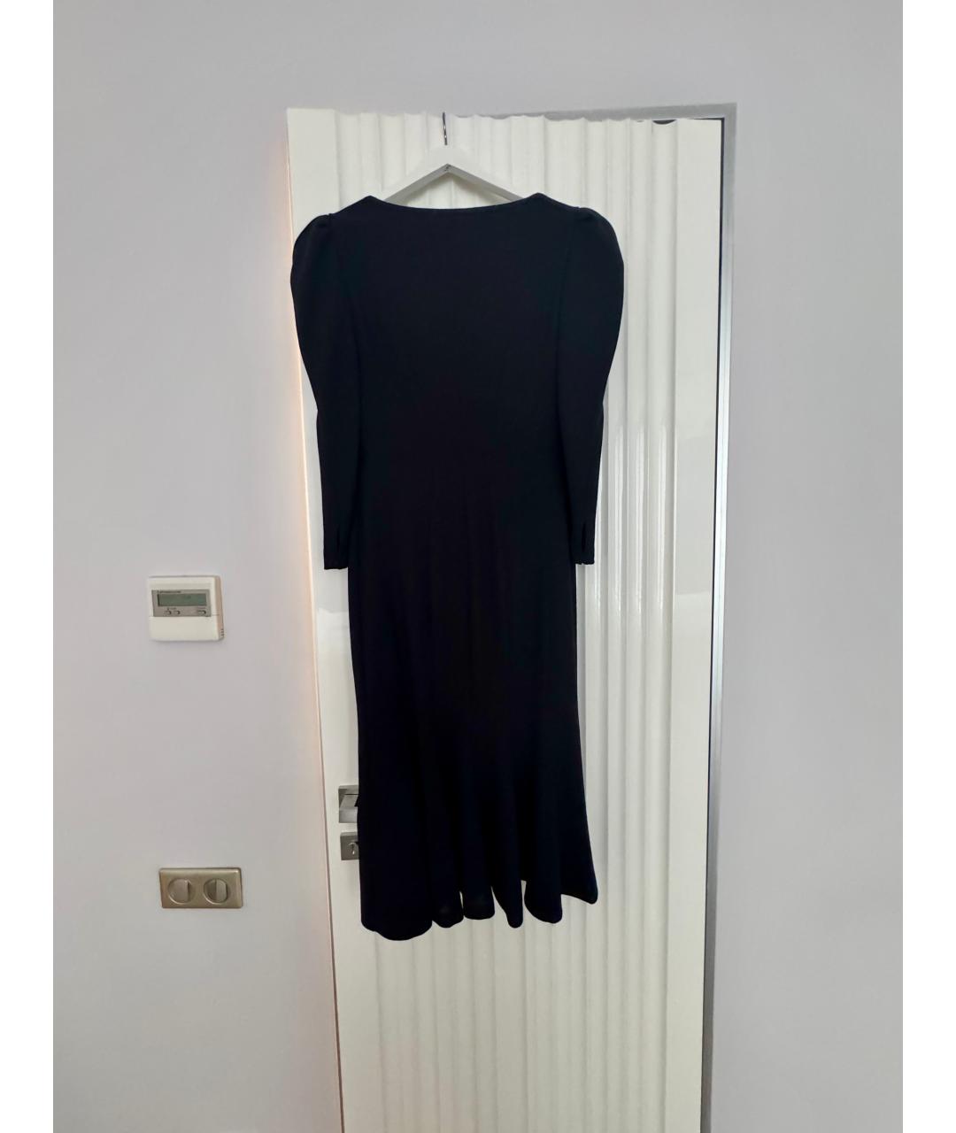 ULYANA SERGEENKO Черное шелковое повседневное платье, фото 2