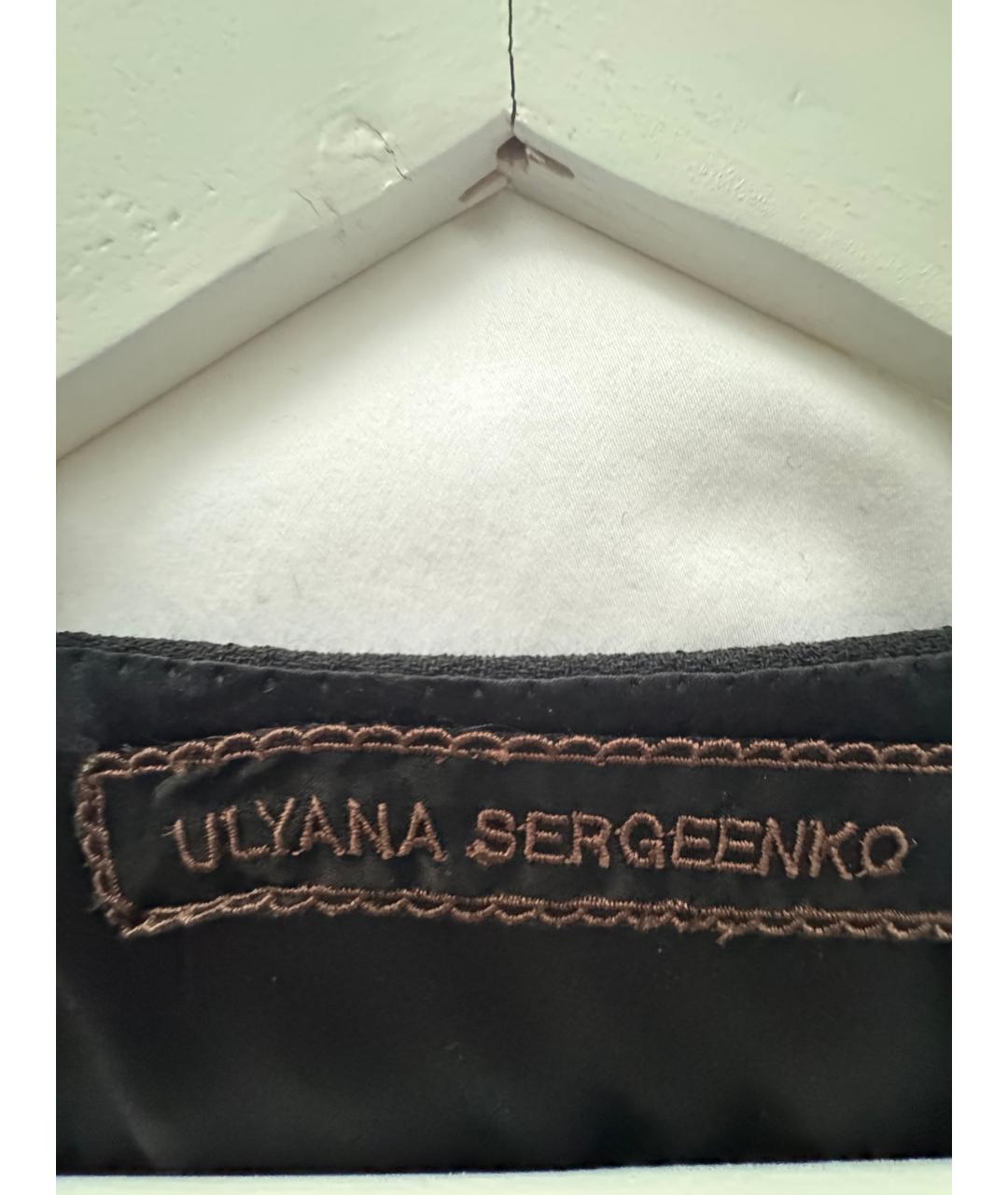 ULYANA SERGEENKO Черное шелковое повседневное платье, фото 3