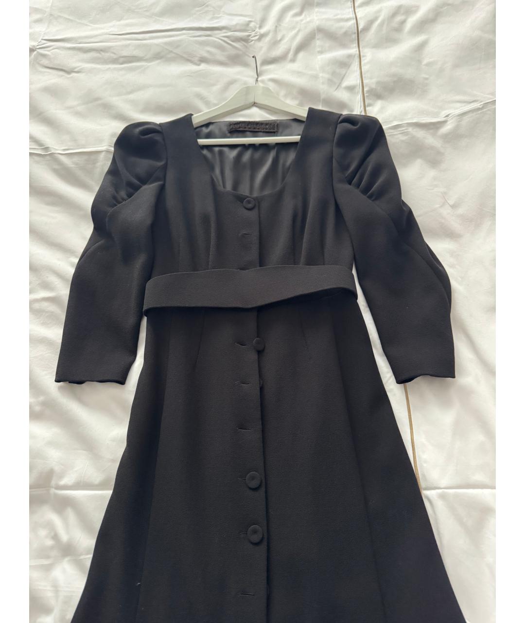 ULYANA SERGEENKO Черное шелковое повседневное платье, фото 5