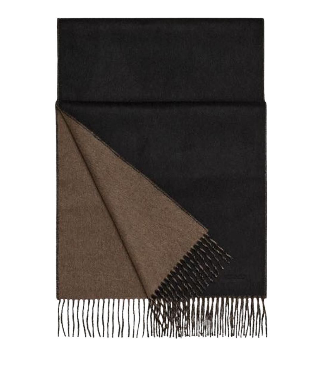 HERMES Коричневый кашемировый шарф, фото 1