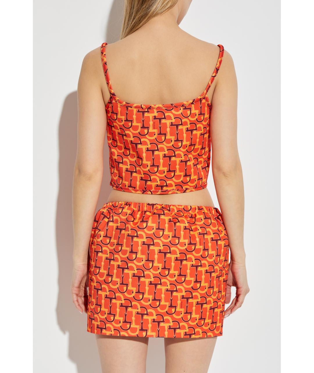 GUCCI Оранжевая хлопковая юбка мини, фото 7