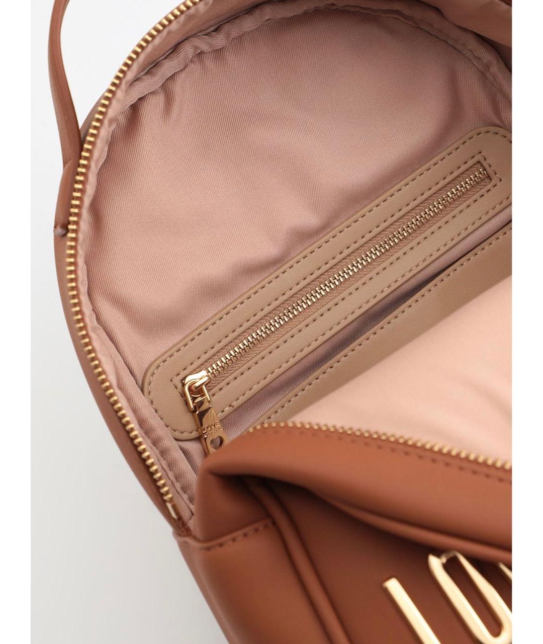 LOVE MOSCHINO Коричневый рюкзак из искусственной кожи, фото 3