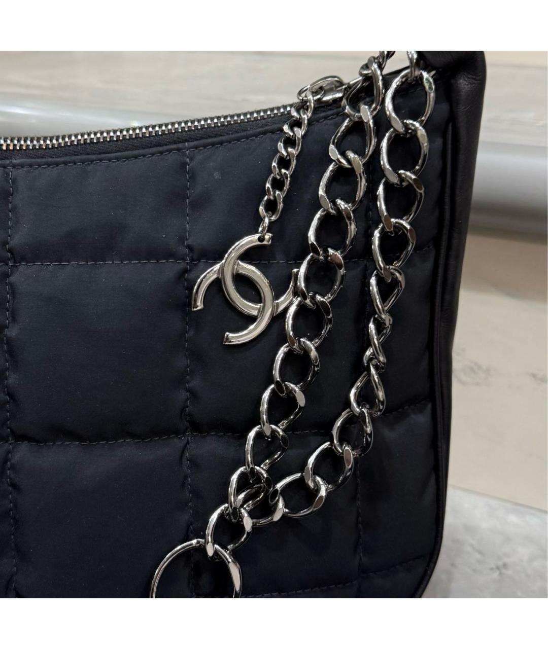 CHANEL Черная тканевая сумка через плечо, фото 5