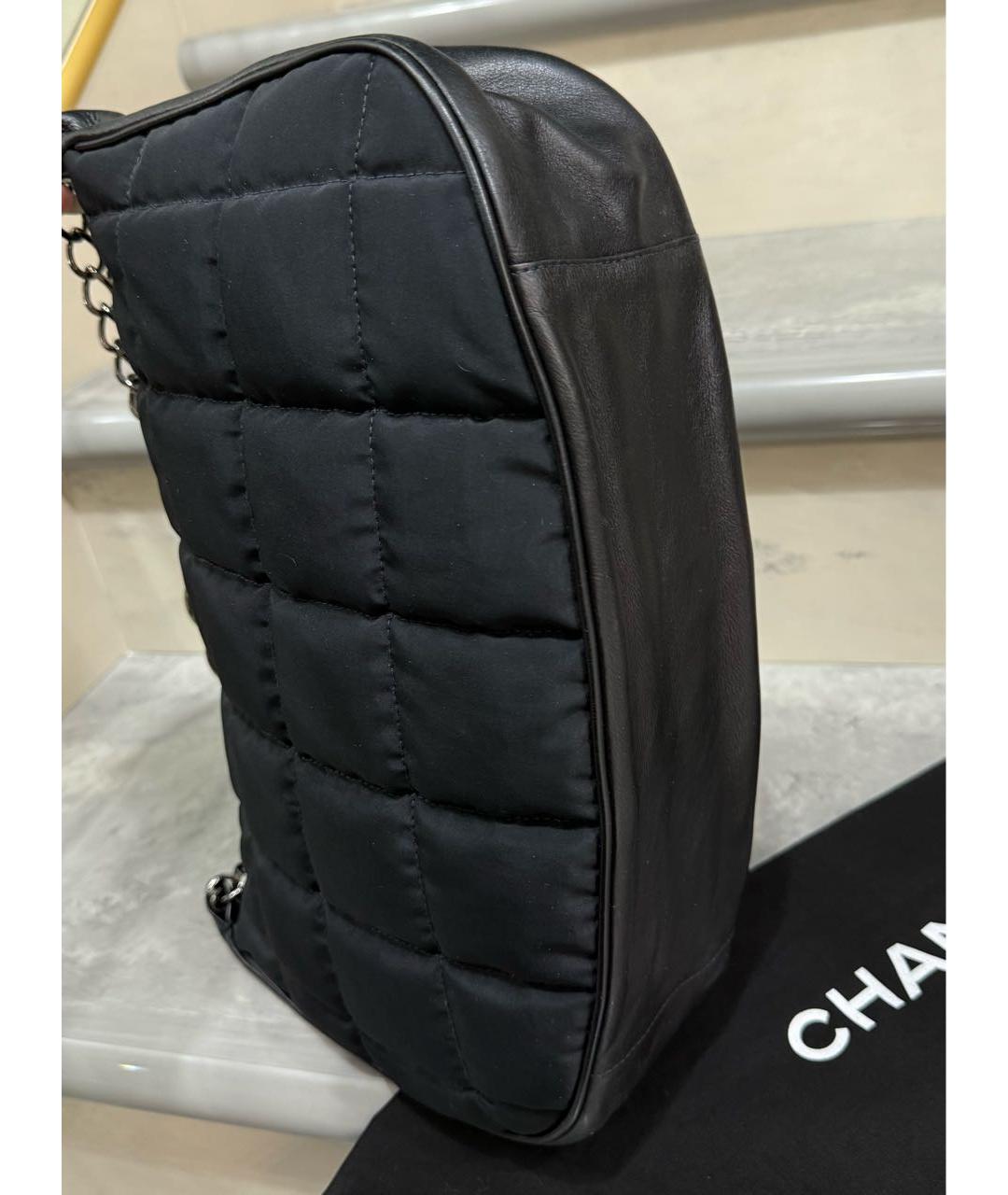 CHANEL Черная тканевая сумка через плечо, фото 6