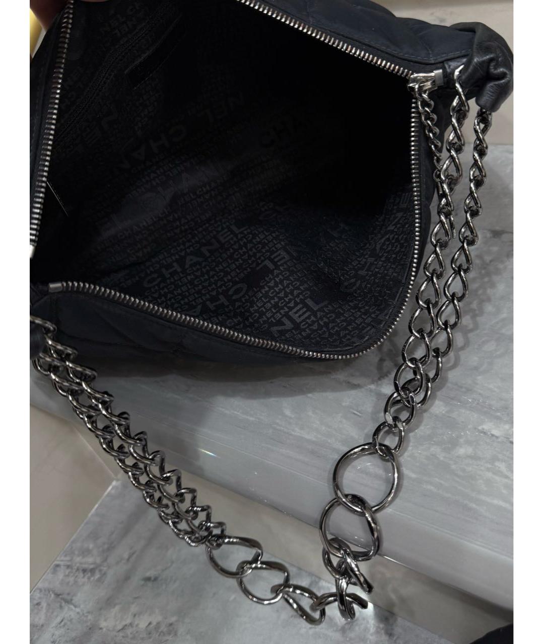 CHANEL Черная тканевая сумка через плечо, фото 7