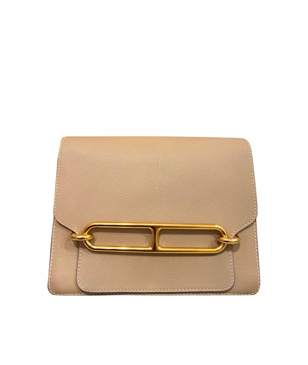 HERMES Бежевая кожаная сумка через плечо, фото 1