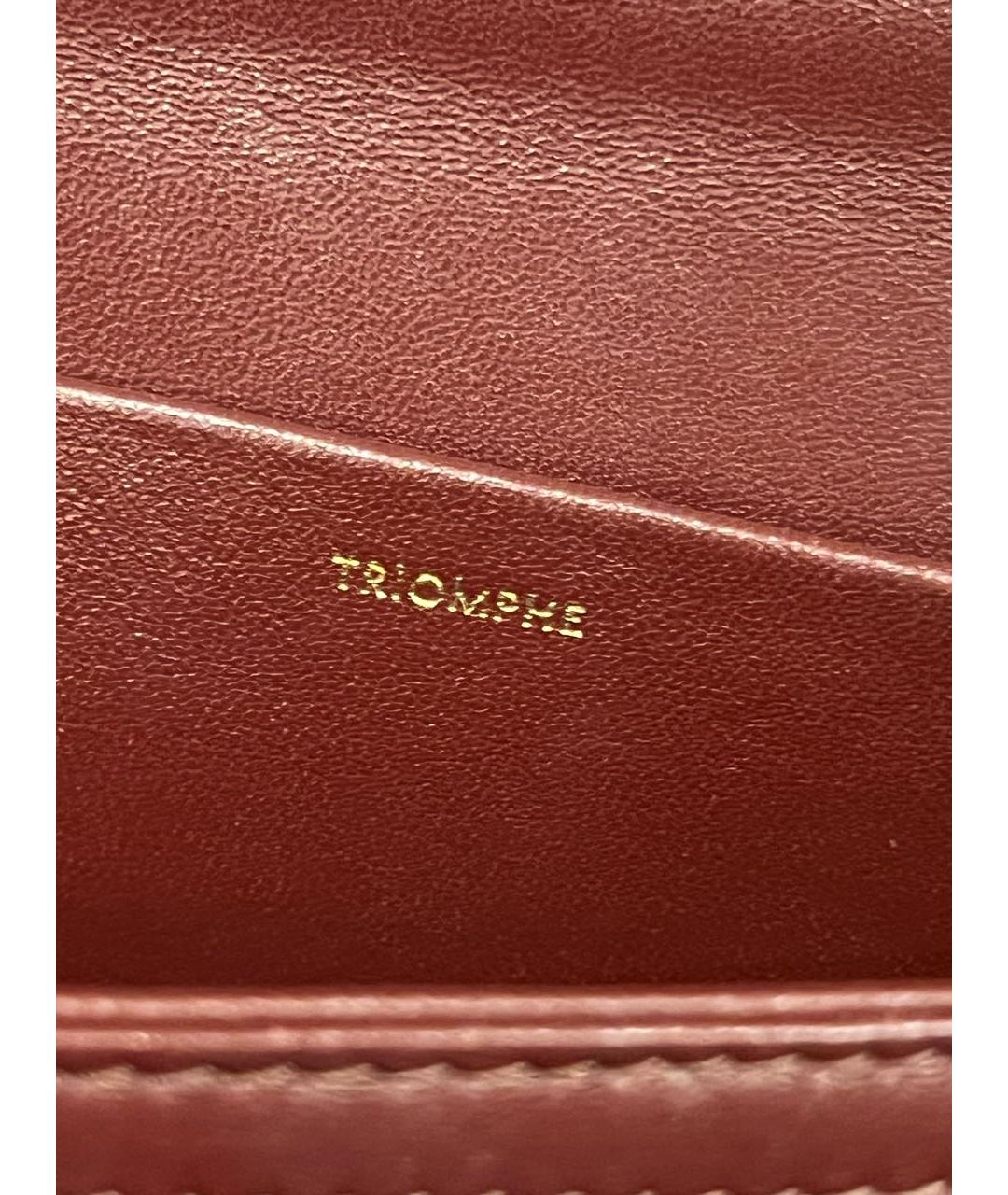CELINE Бордовая кожаная сумка через плечо, фото 5