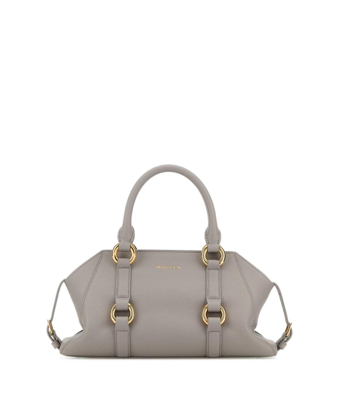 ALEXANDER MCQUEEN Серая кожаная сумка тоут, фото 1