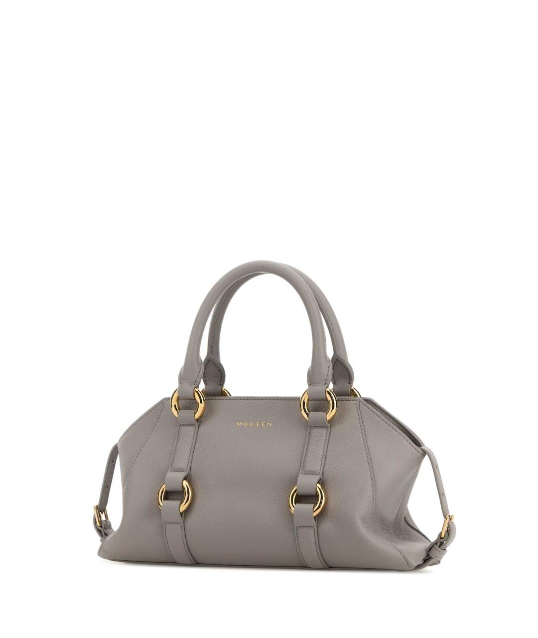 ALEXANDER MCQUEEN Серая кожаная сумка тоут, фото 2