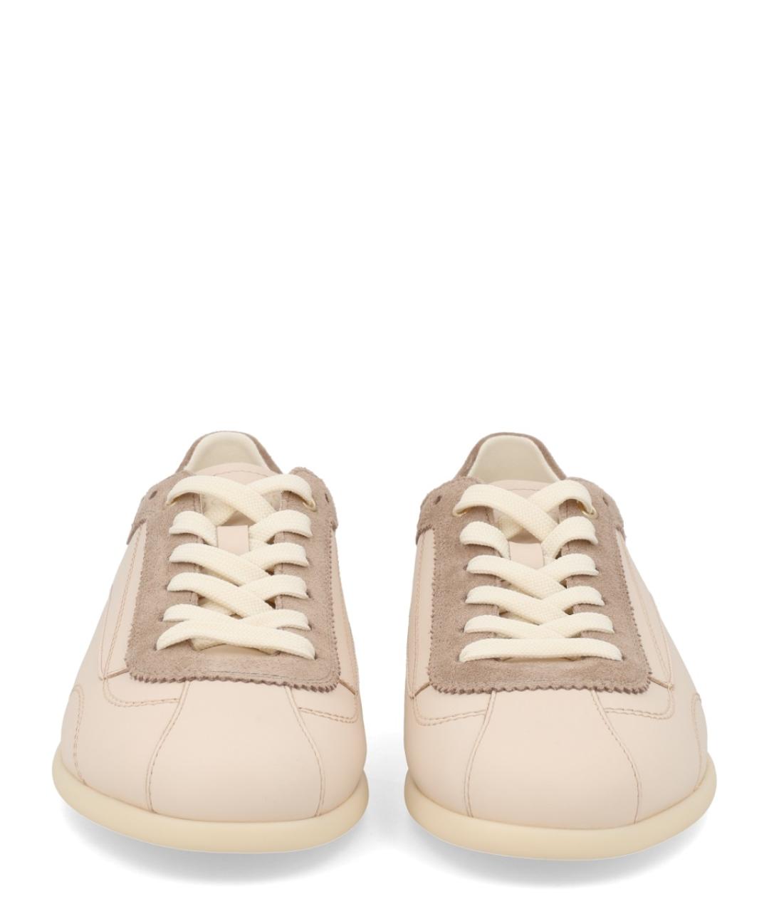 BRUNELLO CUCINELLI Бежевые кожаные низкие кроссовки / кеды, фото 3