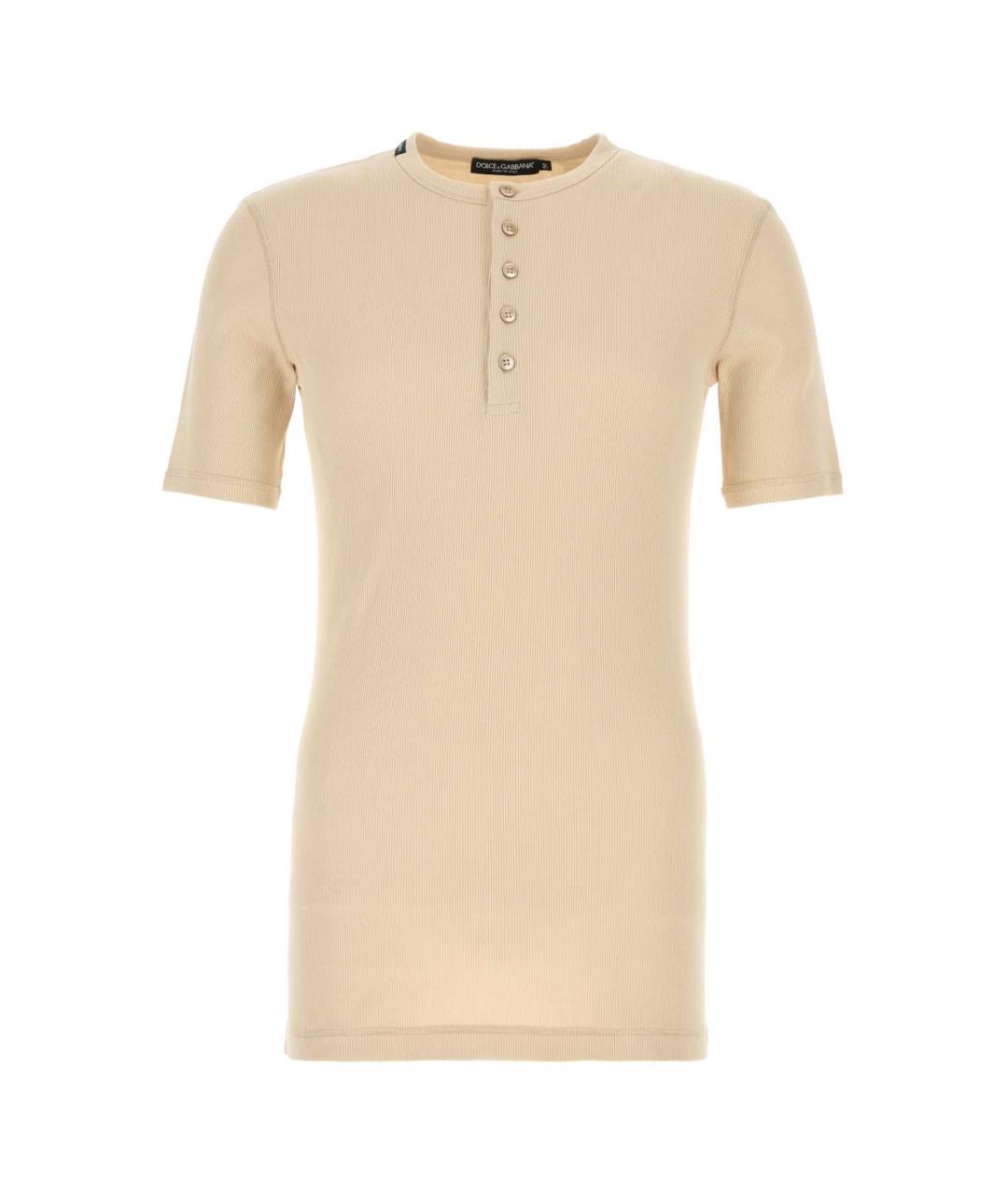 DOLCE&GABBANA Бежевая хлопковая футболка, фото 1