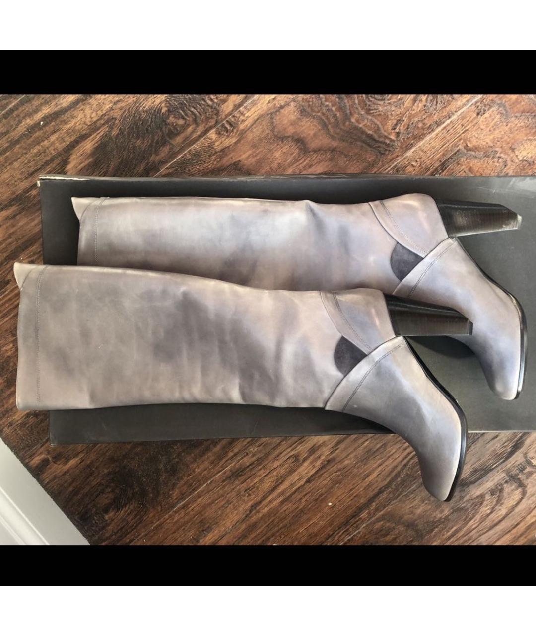 MARC JACOBS Серые кожаные сапоги, фото 2