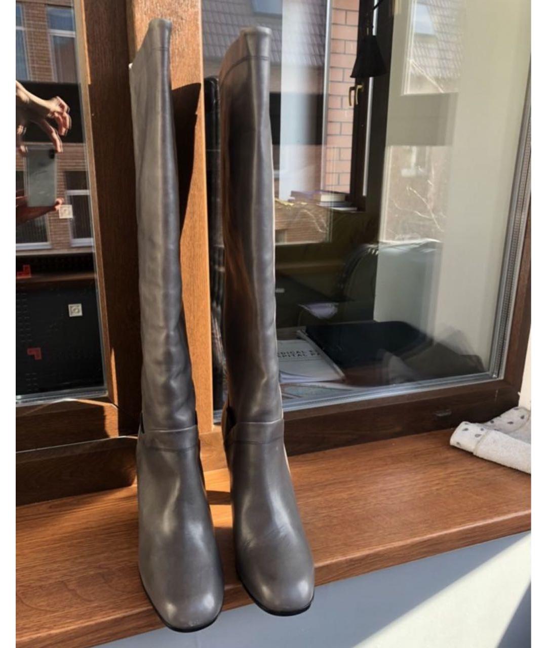 MARC JACOBS Серые кожаные сапоги, фото 4