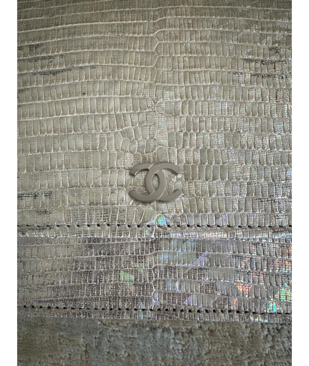 CHANEL Серебряная кожаная сумка через плечо, фото 5