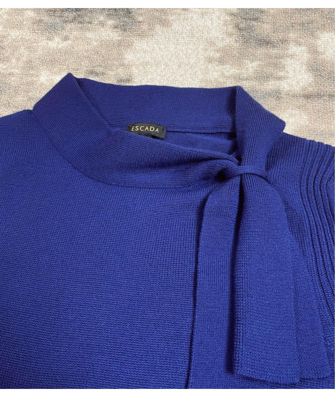 ESCADA Синий шерстяной джемпер / свитер, фото 3