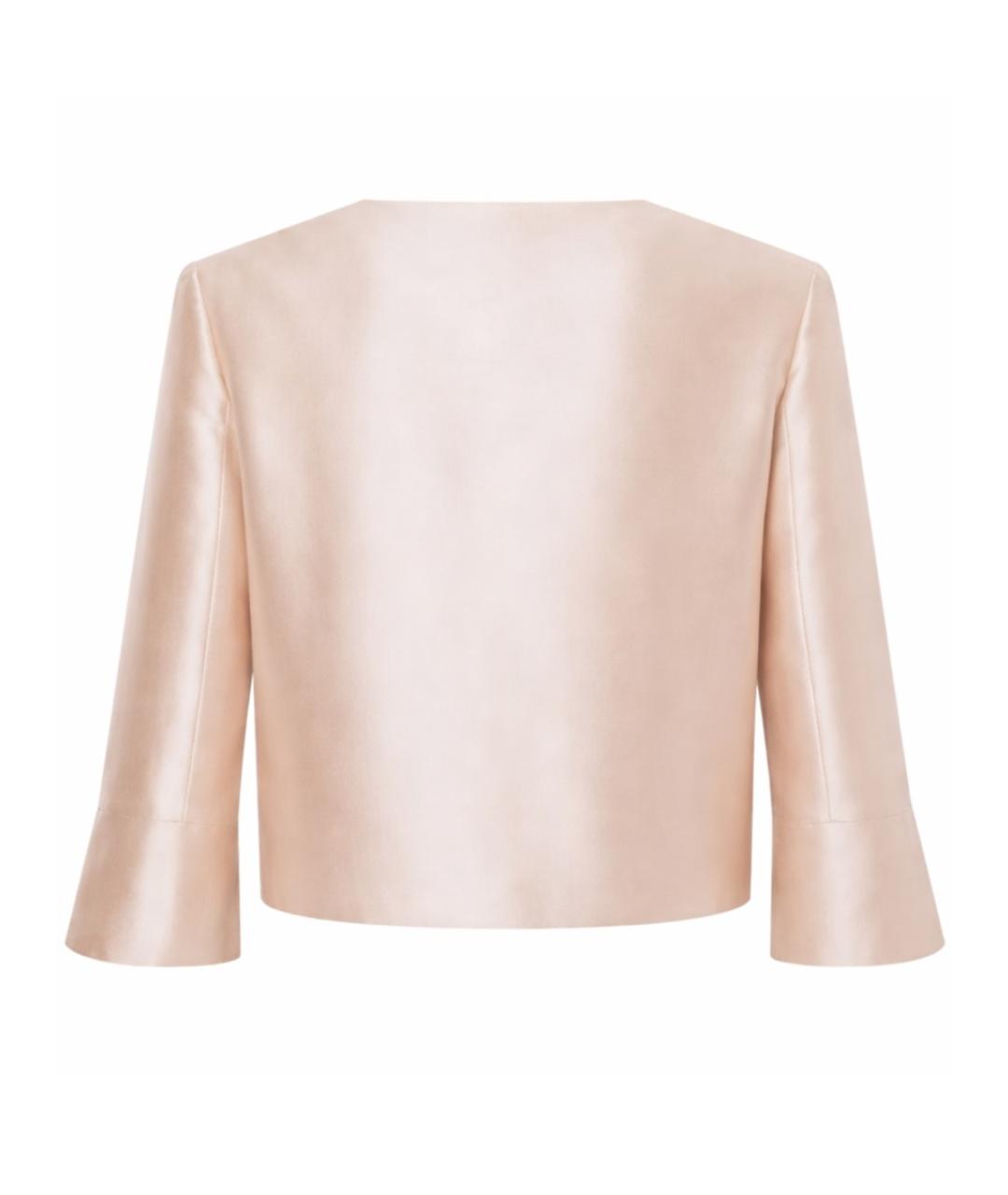 ALBERTA FERRETTI Бежевый шелковый жакет/пиджак, фото 2