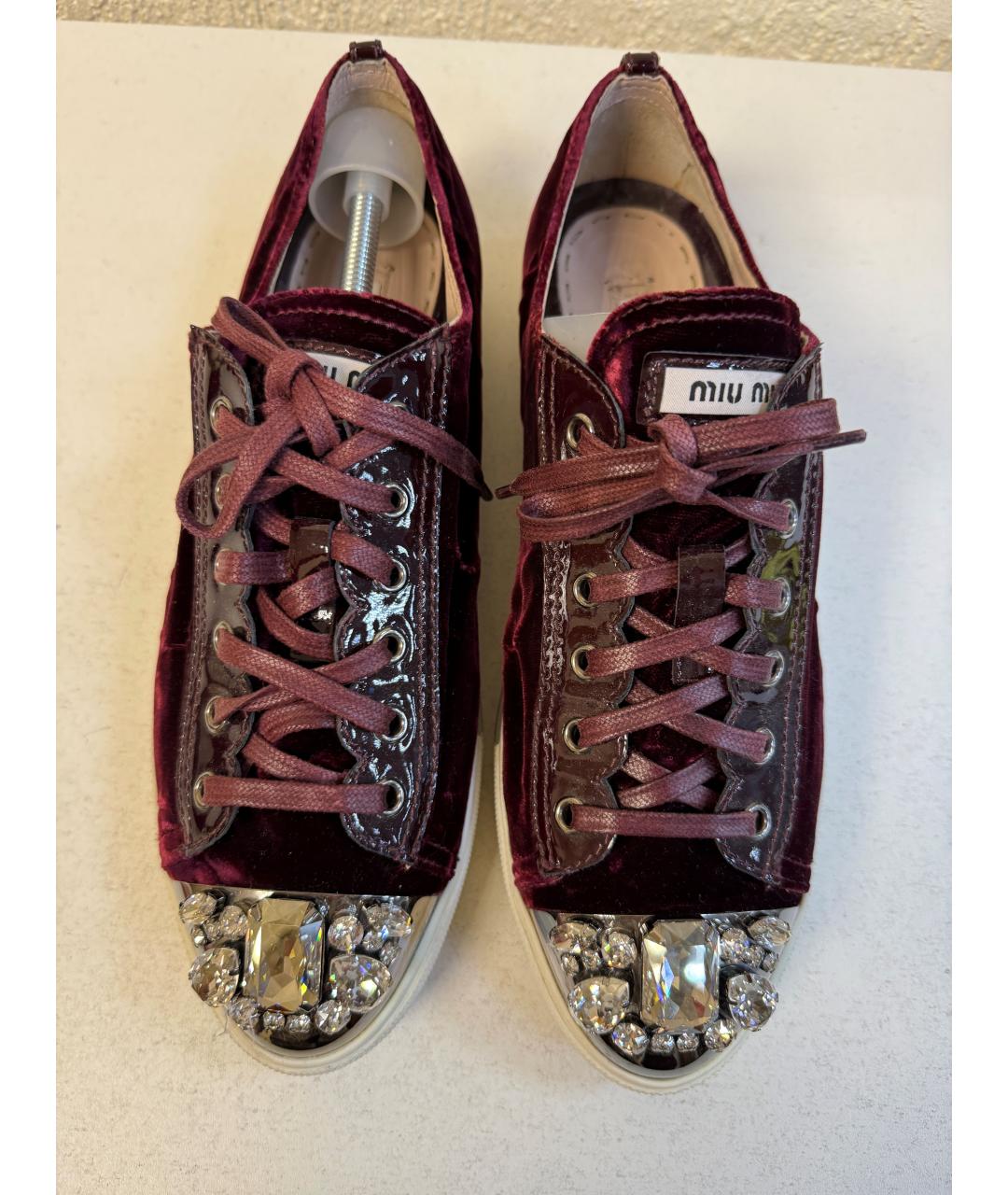 MIU MIU Бордовые кеды, фото 5