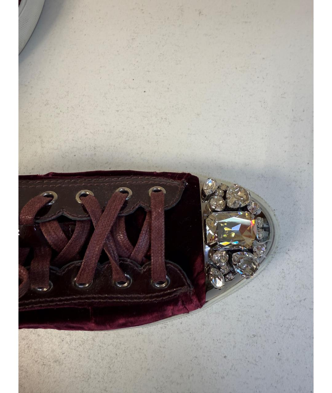 MIU MIU Бордовые кеды, фото 7