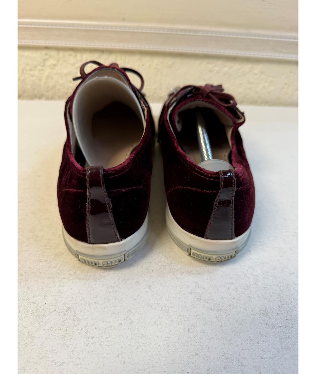 MIU MIU Бордовые кеды, фото 4